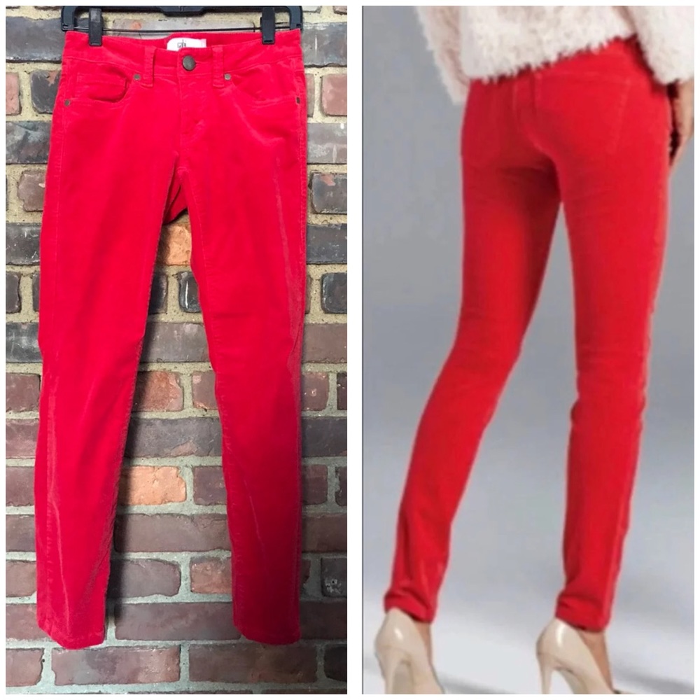 CAbi red skinny light cords corduroy jeans 0